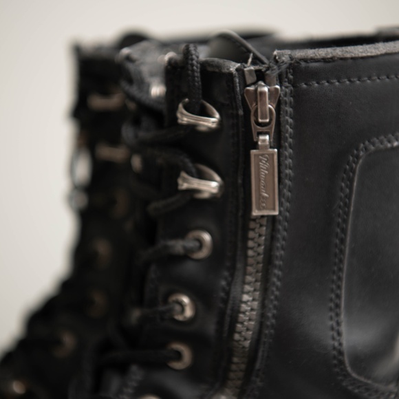 Milwaukee Motorcycle Boots Men's 10 Black Leather Freedom Flex Trooper Lace Up - Picture 5 of 10